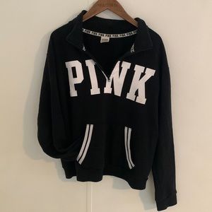 PINK Victoria’s Secret crew neck half zip